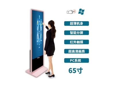 超薄立式65寸紅外觸摸一體機PC版